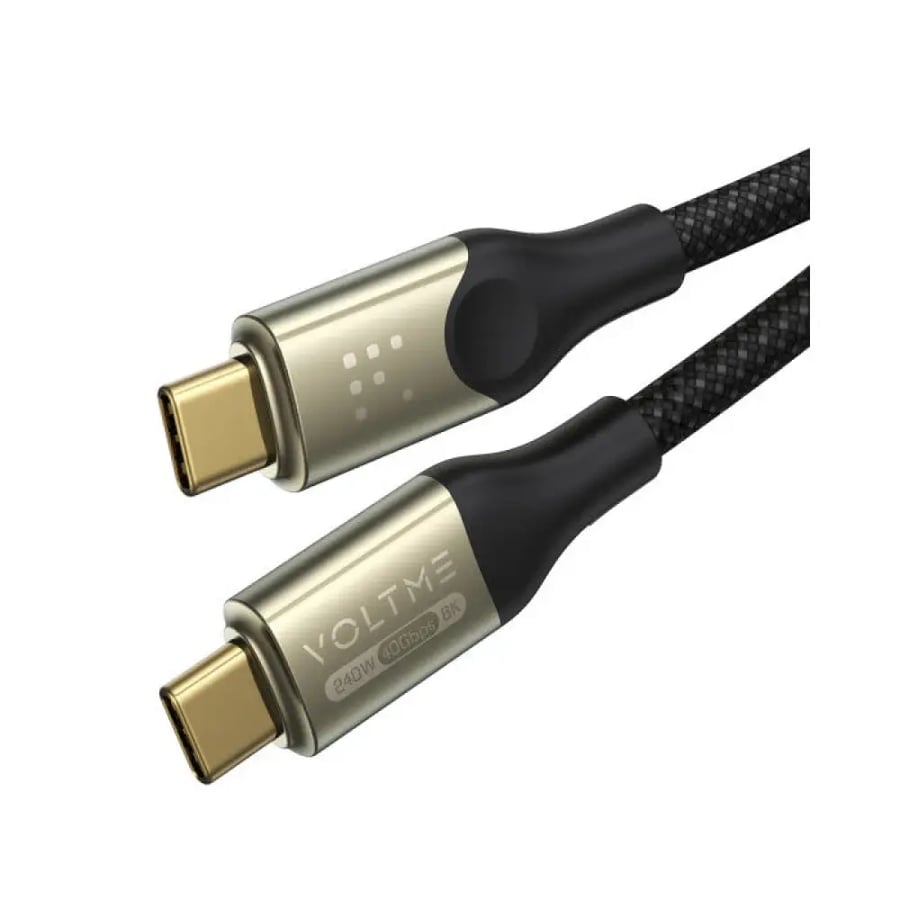 فولتمي سلك شاحن سلسلة باورلينك أوترون مظفر من USB-C إلى USB-C بطول 1.2 م وبقوة 240 واط