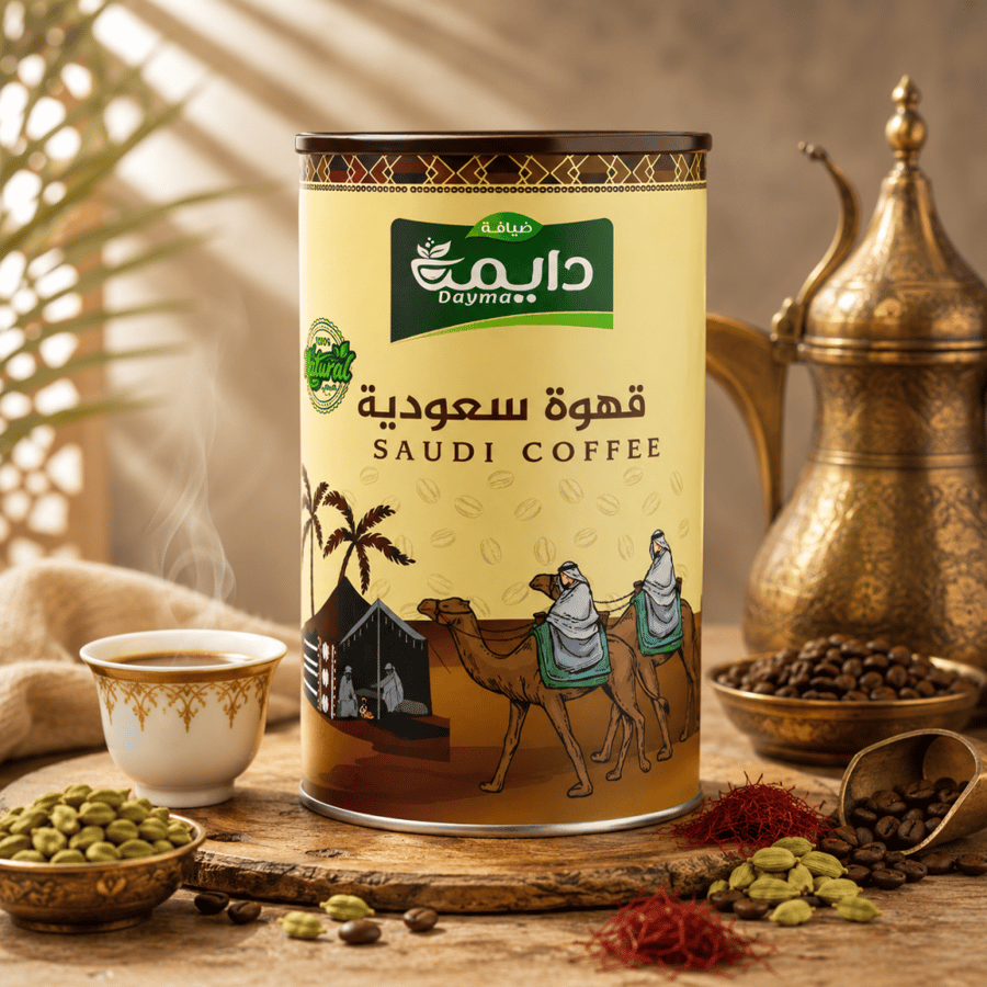 قهوة سعودية ضيافة دايمة بالهيل والزعفران