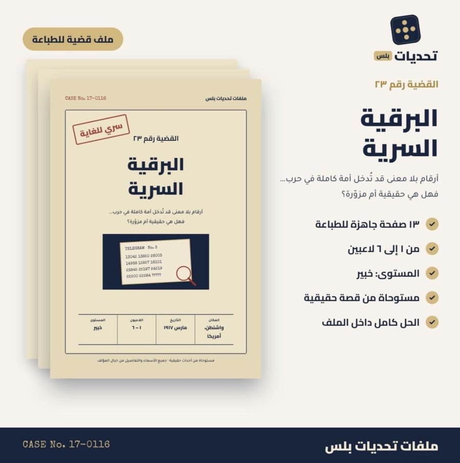 قضية رقم 23 | البرقية السرية