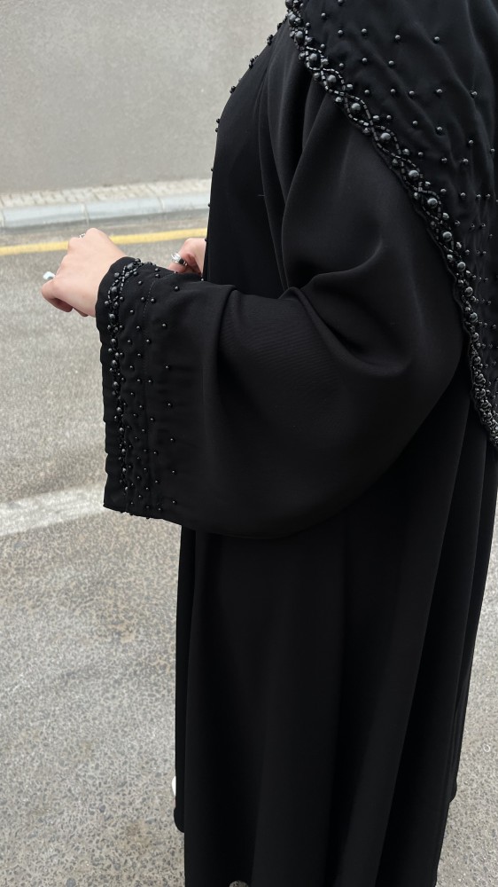 Abaya (30) royal crepe + black check double wide