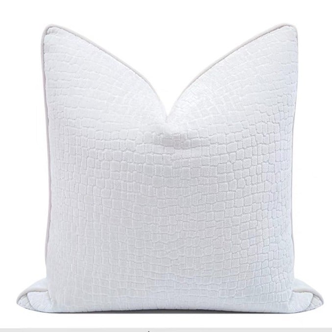 Decorative white cushion