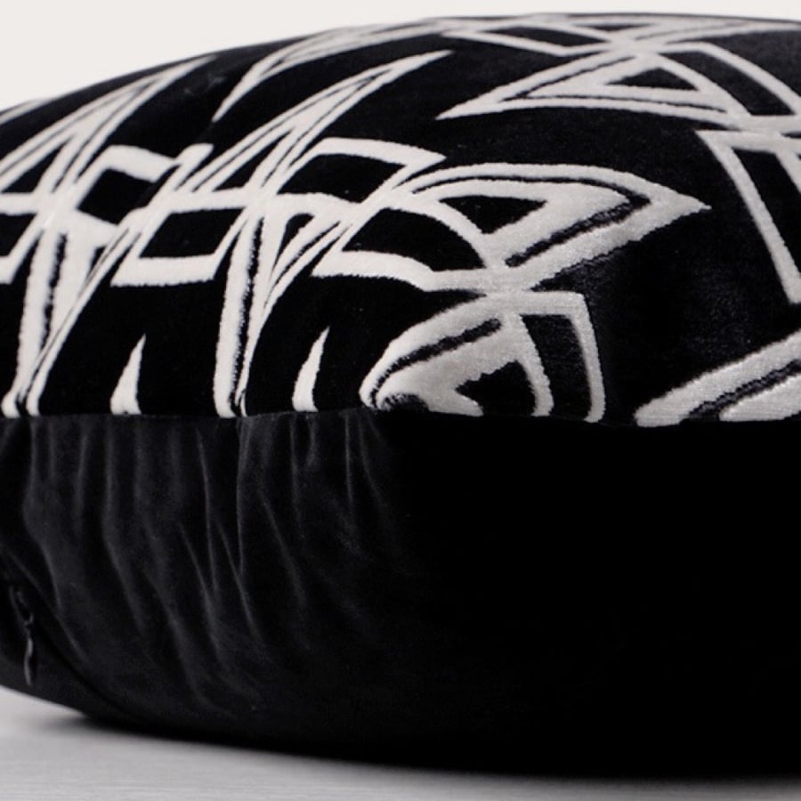 Black and white geometric design cover cushion