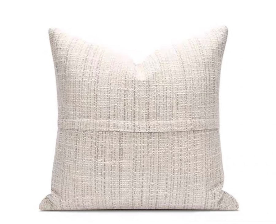 Beige earthy leather cushion cover