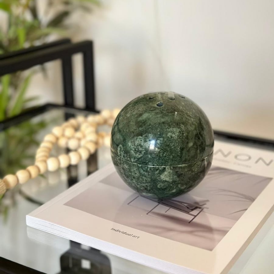مبخرة كرة الرخامية لون اخضر