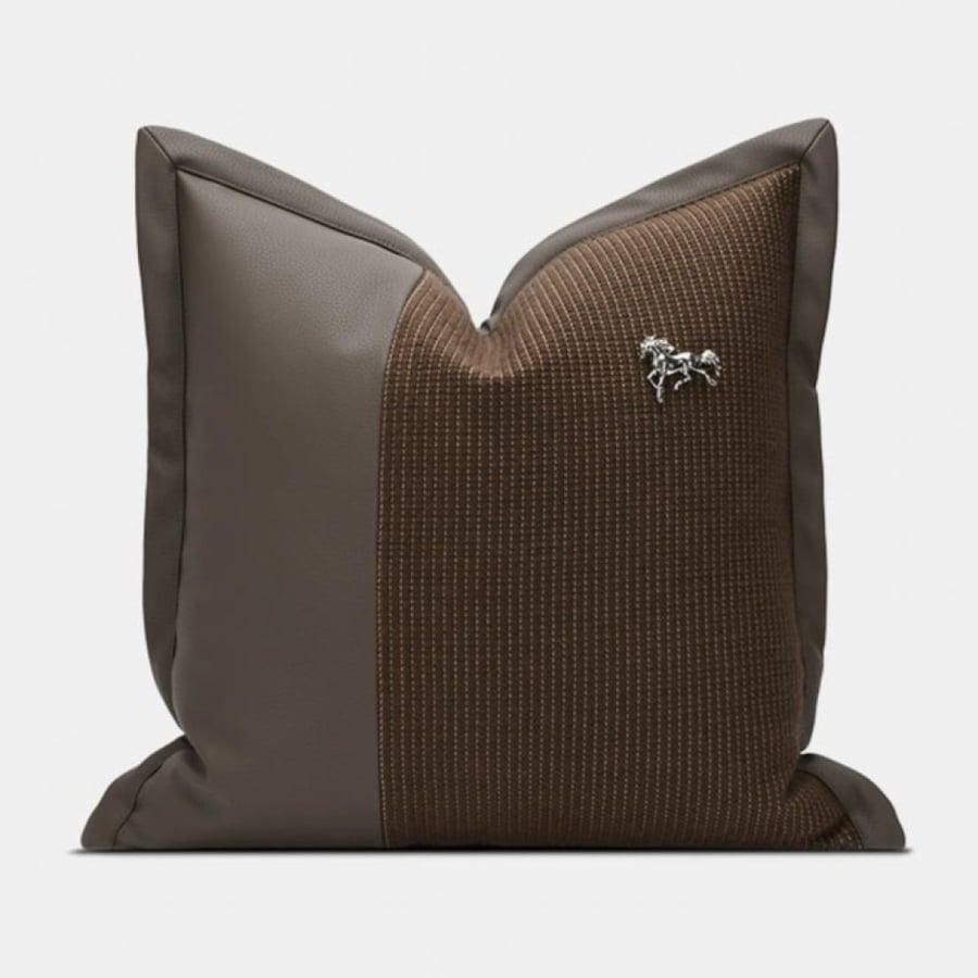 Sofa pillow horse brown color