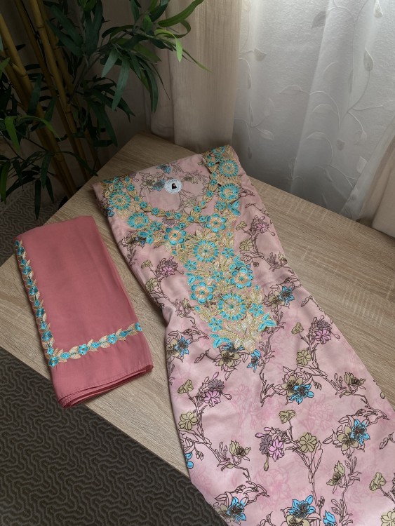 Indian silk embroidered embroidered