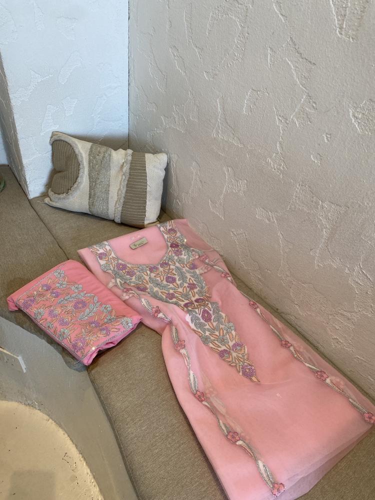 Emirati dress without tailoring, two pieces of chiffon + lining