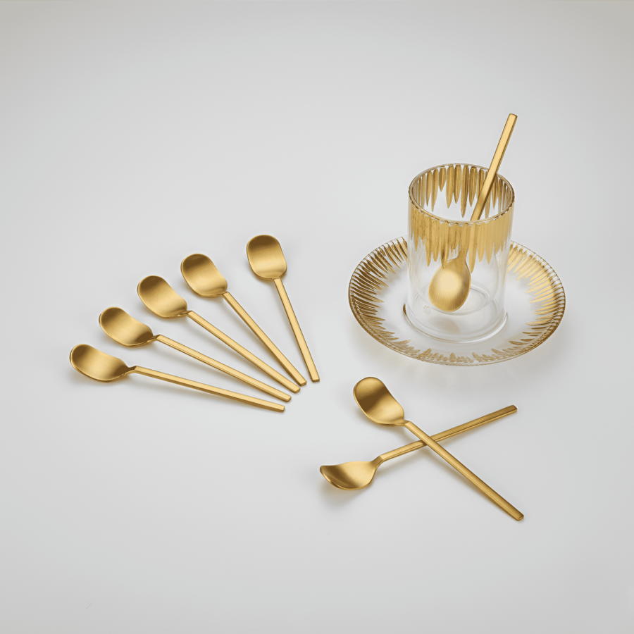 ملاعق شاي ذهبي (٦ قطع) - Gold teaspoon (set of 6)