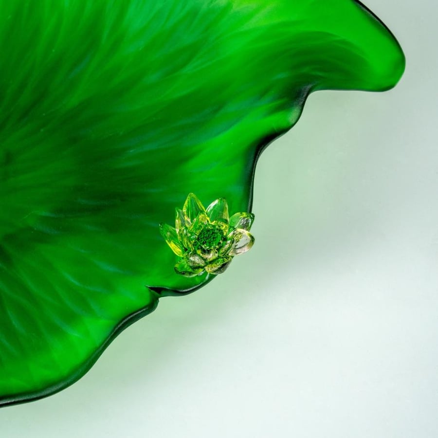 صحن كرستال كبير -Green Large Crystal Plate