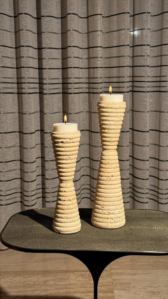 شمعدان حجر طبيعي صغير - Small Natural Stone Candleholder