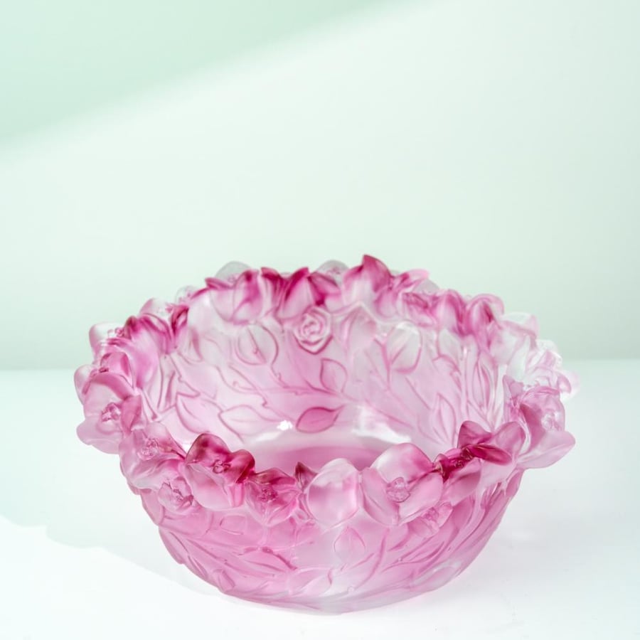 وعاء كريستال وردي - Pink Crystal Bowl
