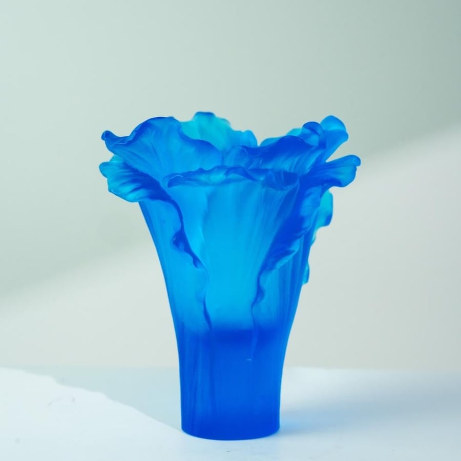 فازة كرستال صغيرة (أزرق) - Small Crystal Vase (Blue)