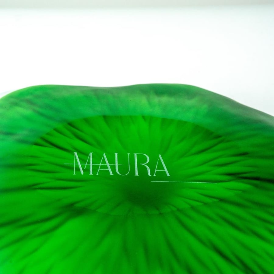 صحن كرستال كبير -Green Large Crystal Plate