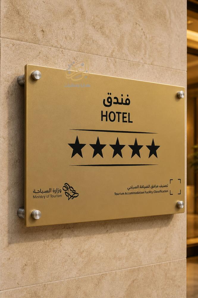 لوحة تصنيف فندقية مطابفة للمواصفات