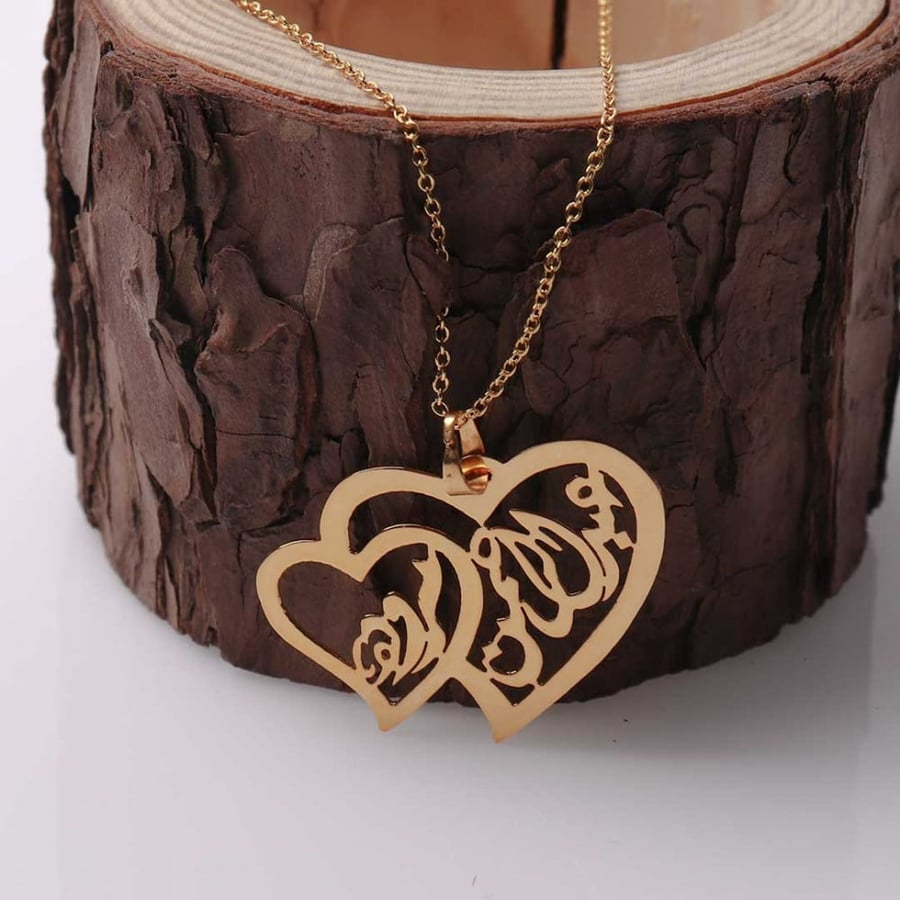 Two name heart-shaped necklace - 2