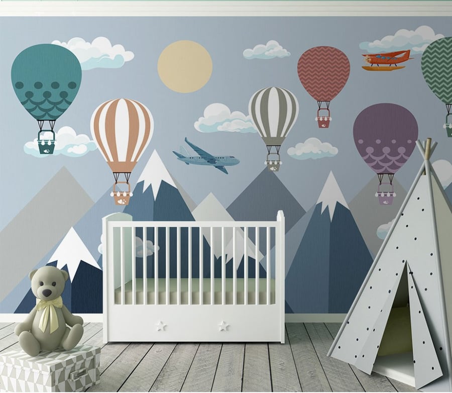 Children's room wallpaper with mountain design - TT2403-32667
