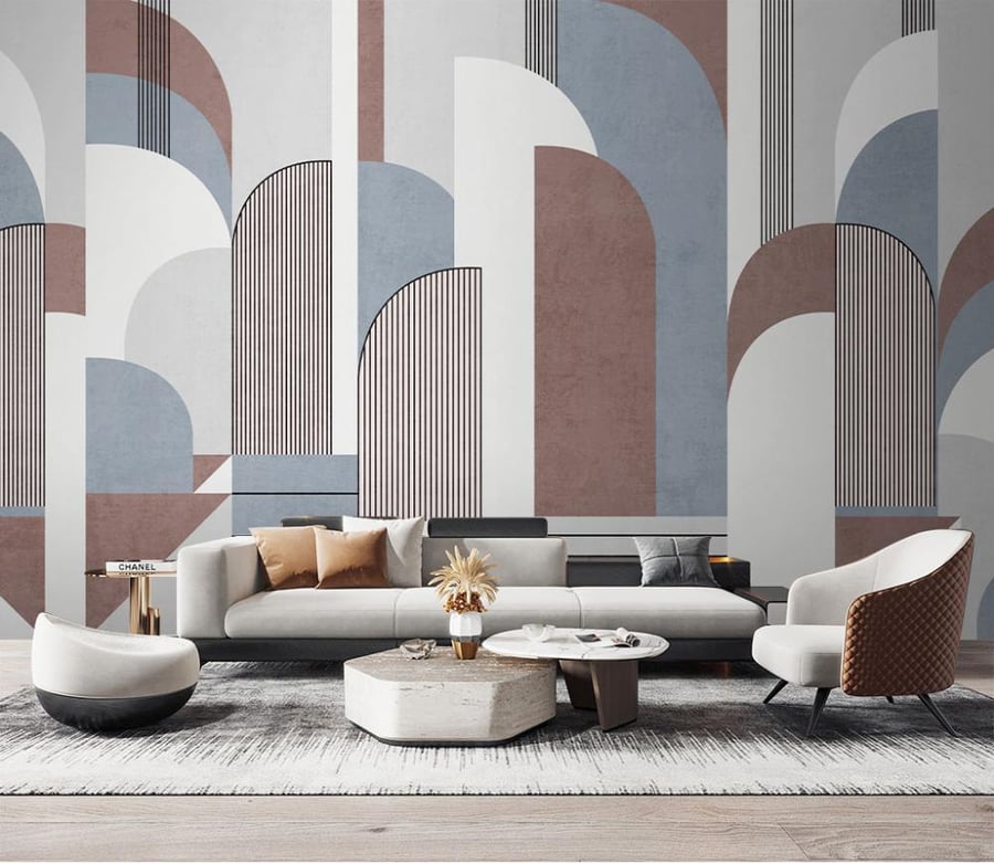 Wallpaper with geometric arches design TT2403-19222