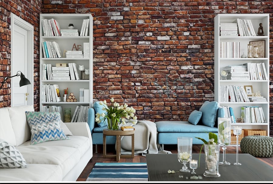 Wallpapers with stone and brick design ST2402-6991