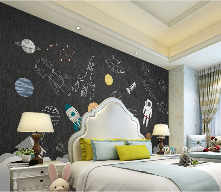 Children's room wallpaper with space design - TT2403-31611