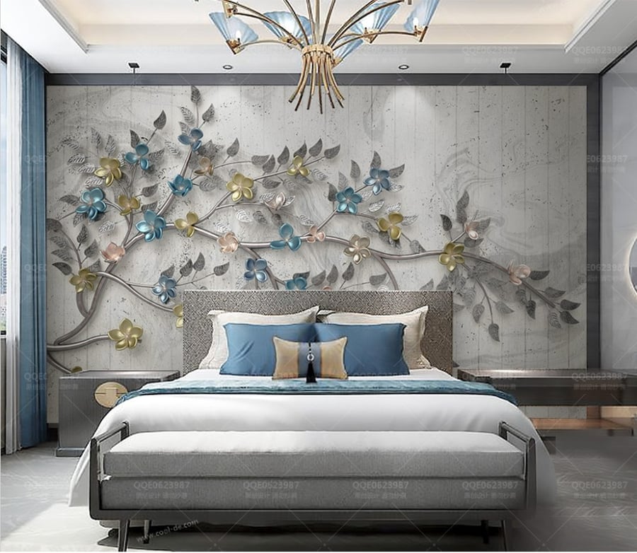 Wallpaper with flower design F2401-9207