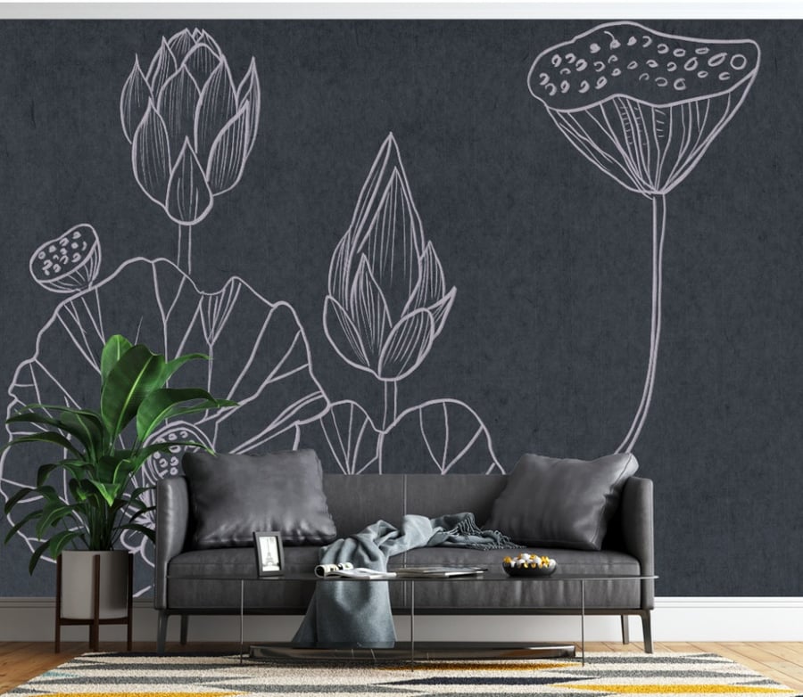 ورق جدران بتصميم الزهور  GW301029