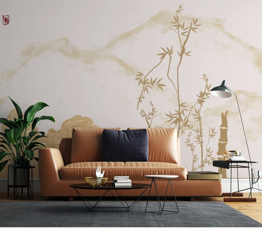 ورق جدران بتصميم اغصان النباتات GW301111