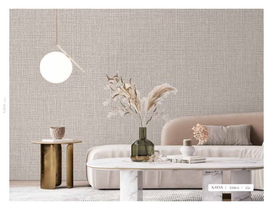 Plain wallpaper with elegant linen fabric - roll with an area of 16 m²