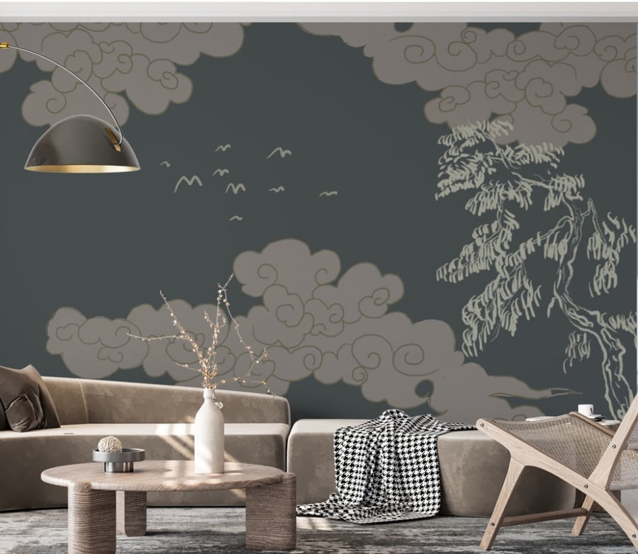ورق جدران بتصميم الغيوم GW301036