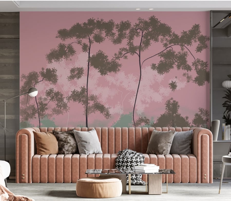 ورق جدران بتصميم الاشجار  GW301009
