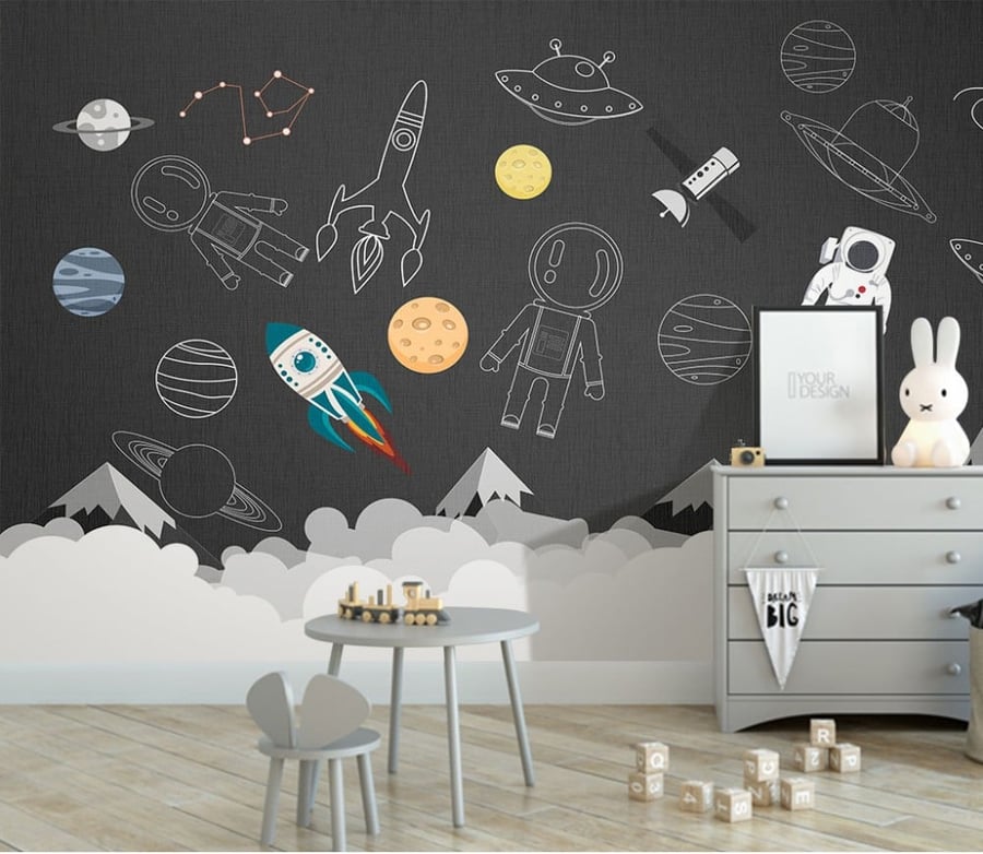 Children's room wallpaper with space design - TT2403-31611