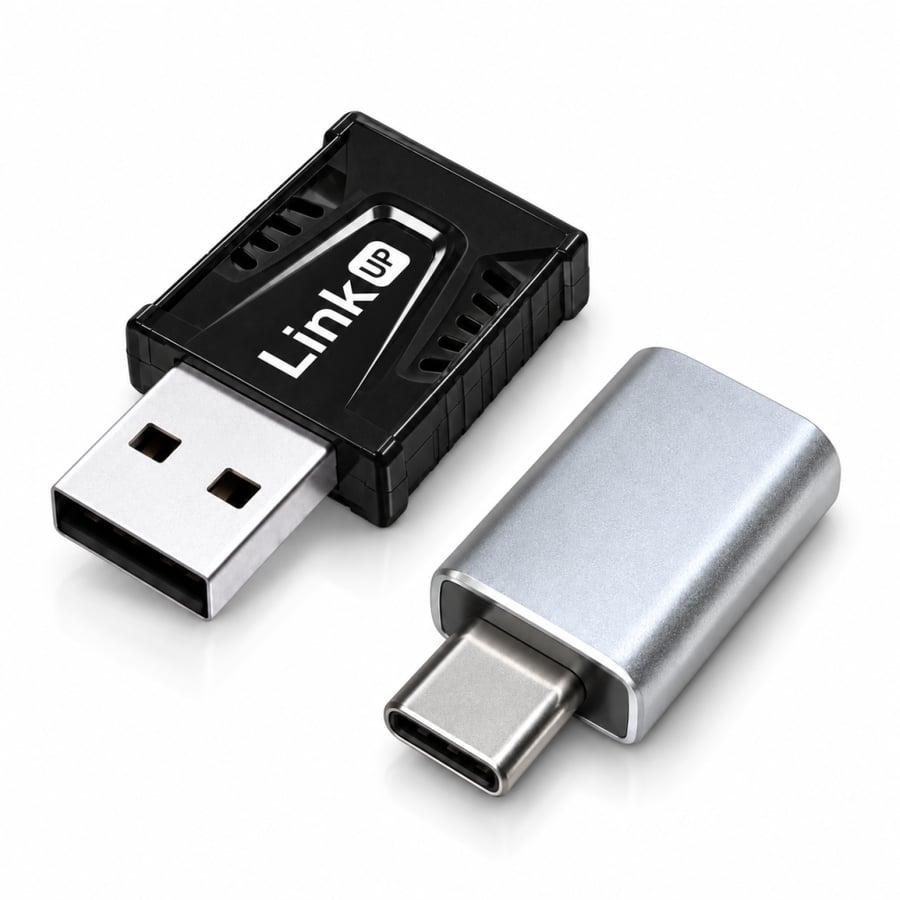 محول كار بلاي لاسلكي 2 في 1 من Link UP مع وصلة USB-C.