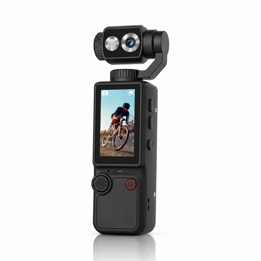 كاميرا AirTab Pocket 4 المحمولة بدقة 4K وعدسة دوارة 180° وشاشة لمس