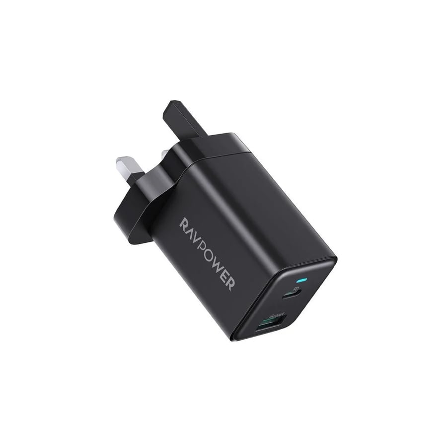 شاحن جداري راف باور بايونير 45 واط بمنفذ USB-C ومنفذ USB-A - اسود