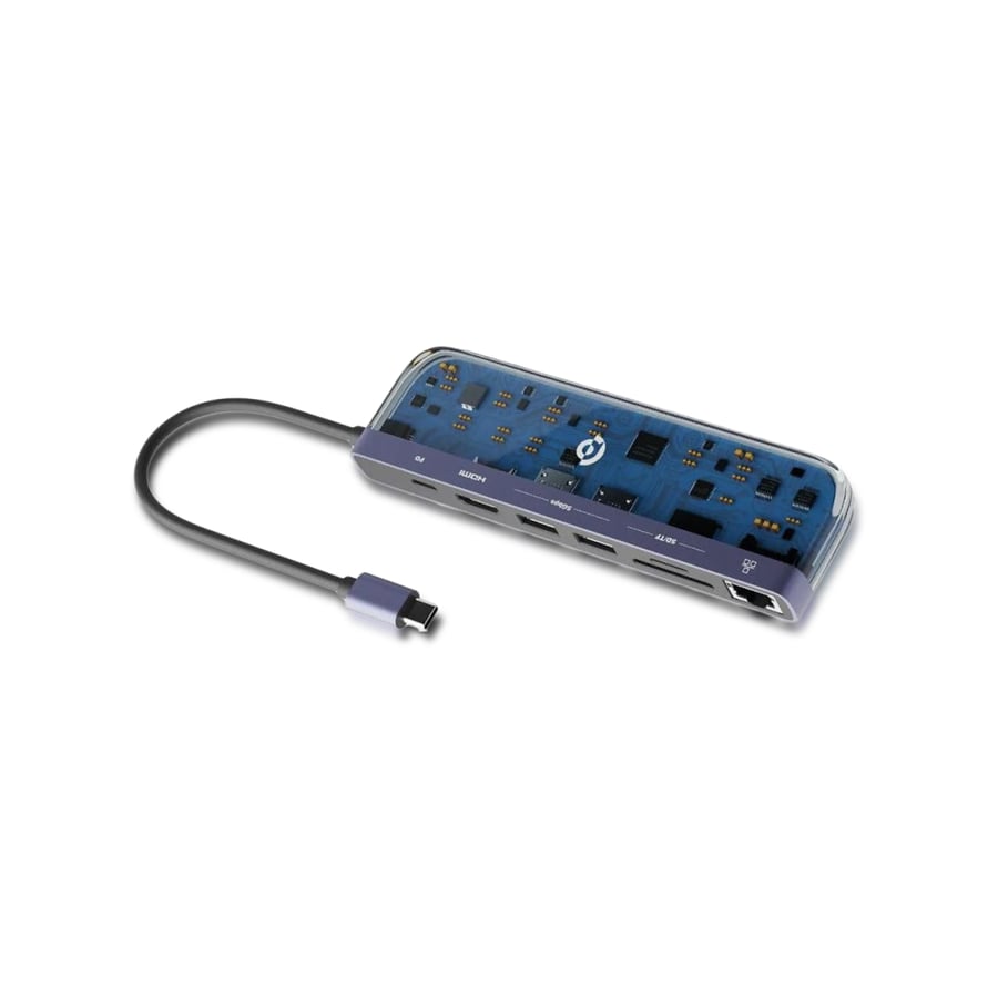 موزع ومحول Powerology 7 in 1 Multi Hub Crystalline