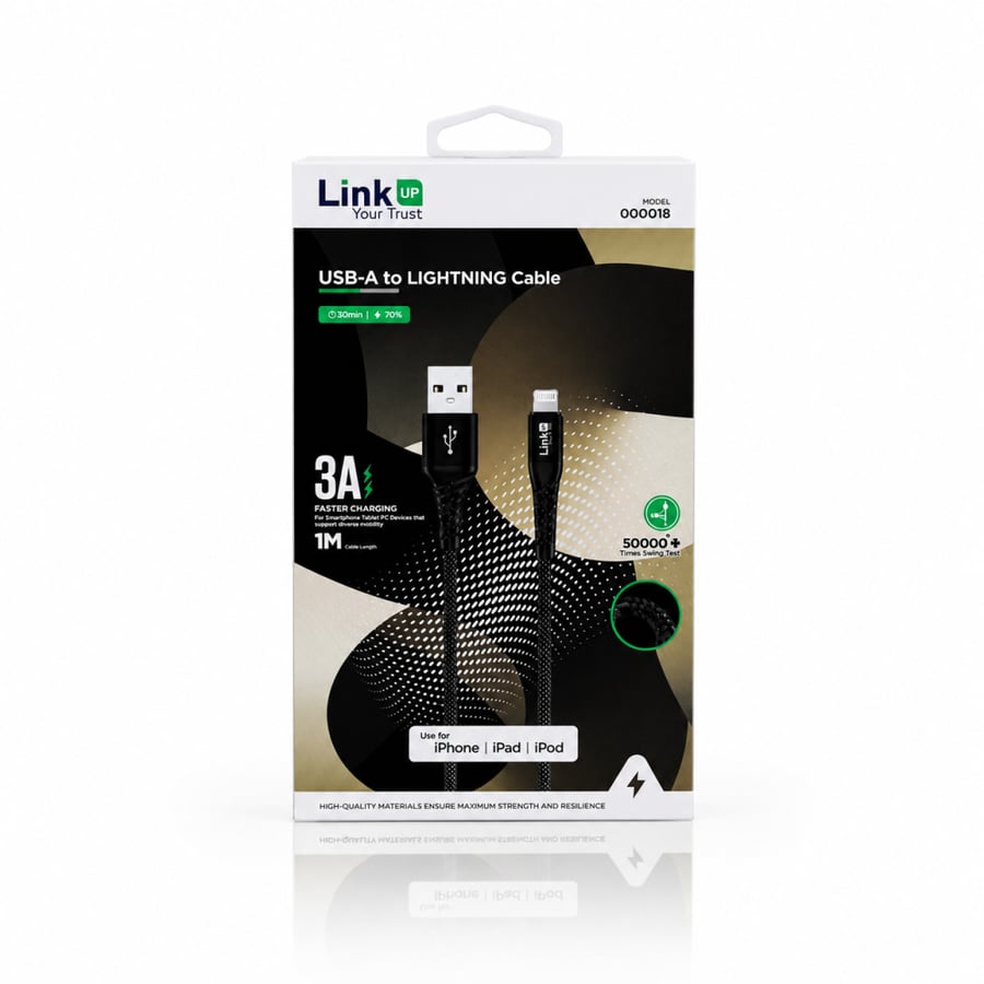 LinkUP LightningCharge - كيبل شحن USB-A إلى Lightning عالي الكفاءة