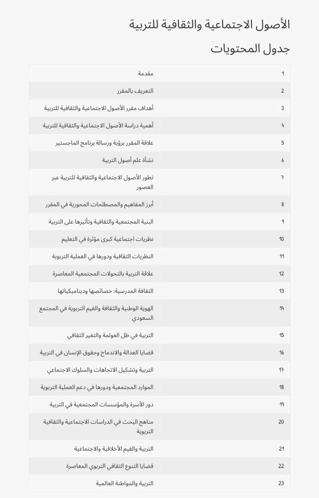 ماجستير أصول التربية بجامعة القصيم - مذكرات PDF للتحضير