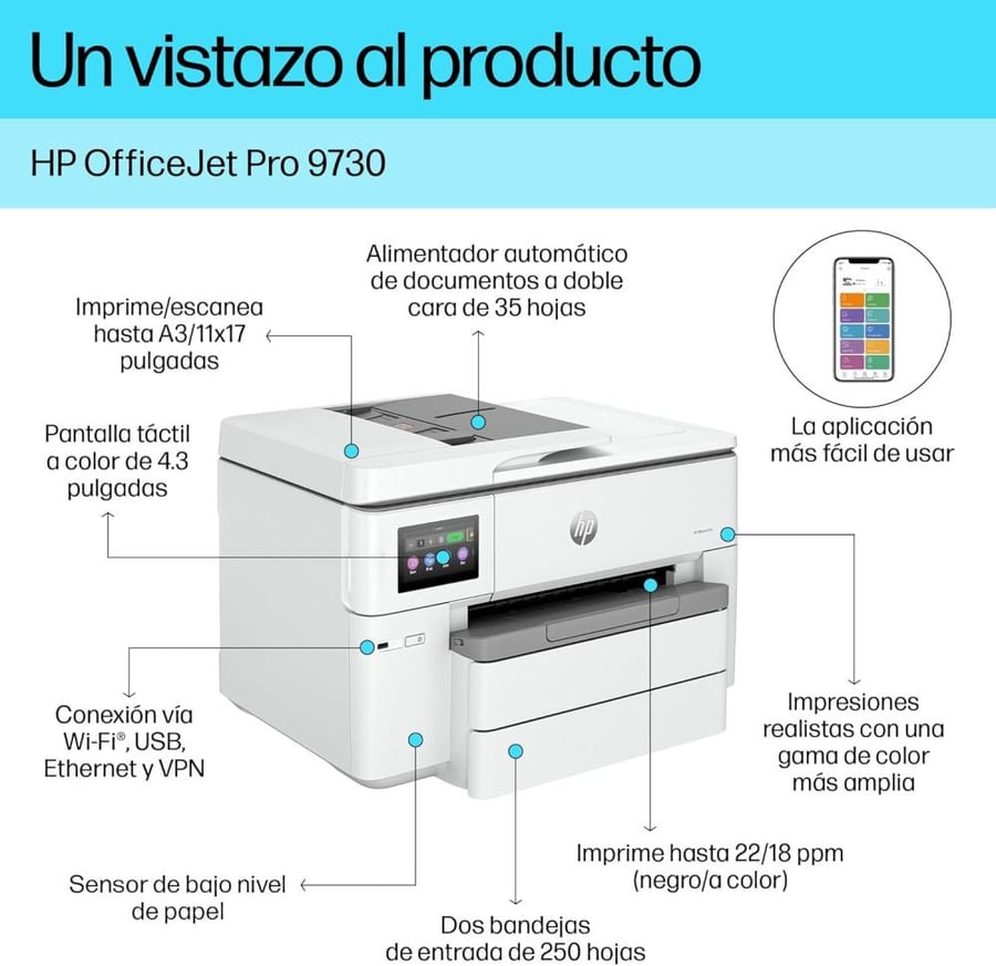 HP OfficeJet Pro 9730 Wide Format A3 All-in-One Printer – 537P5C