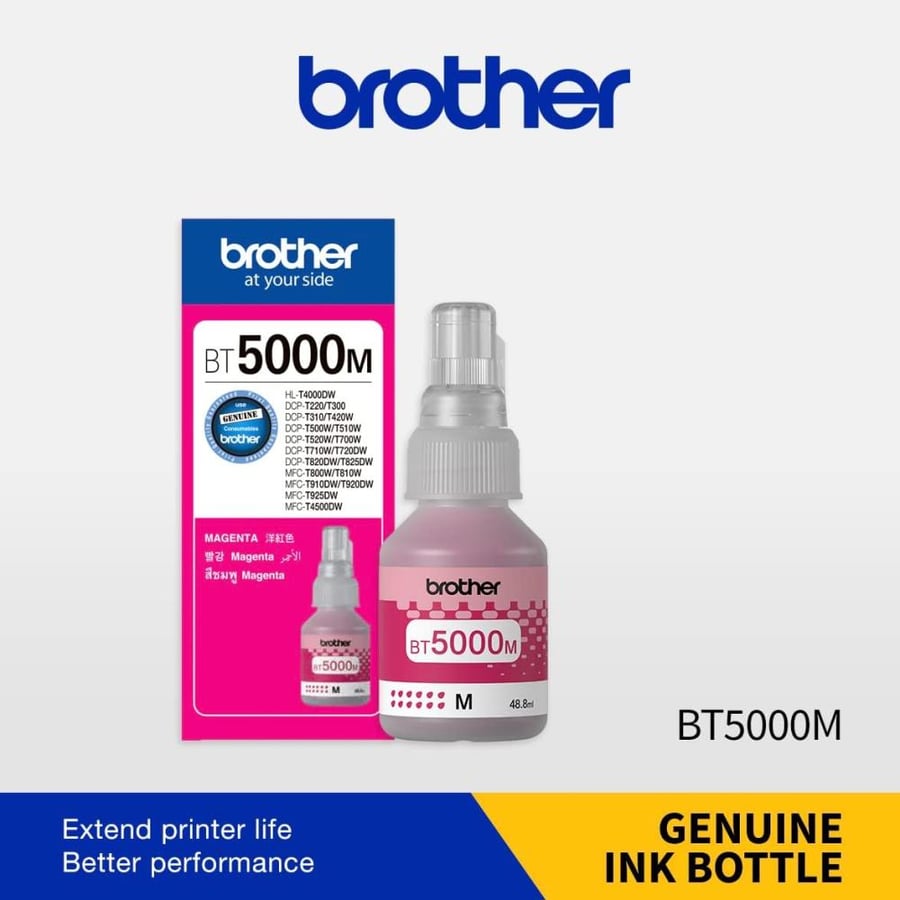 Brother Genuine Ink Bottle Magenta - BT5000M