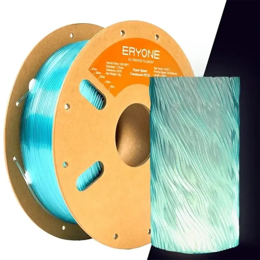 Eryone PETG 3D Printing Filament 1.75mm 1kg translucent sky blue