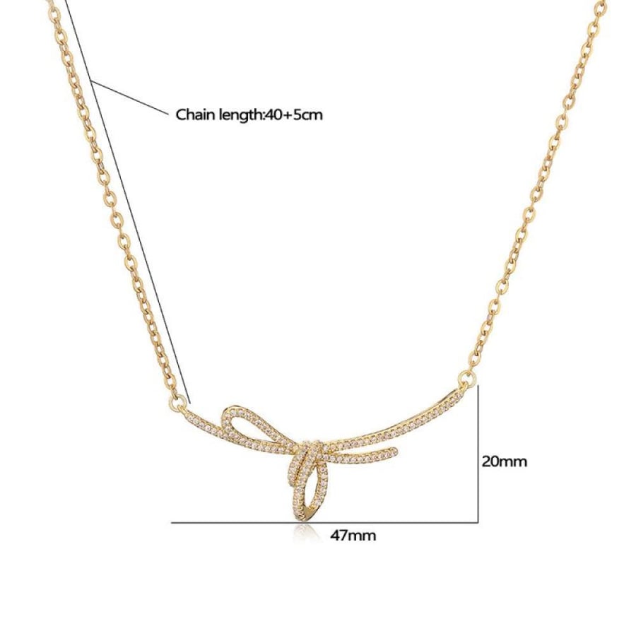 A bow set made of stainless steel decorated with original zircon.