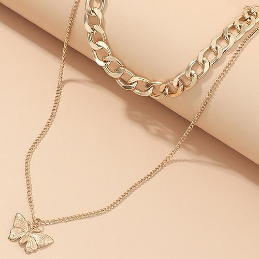 Korean layered necklace in gold color