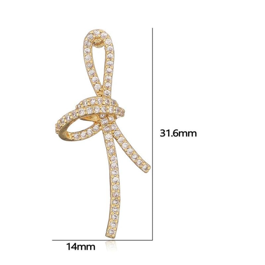 A bow set made of stainless steel decorated with original zircon.