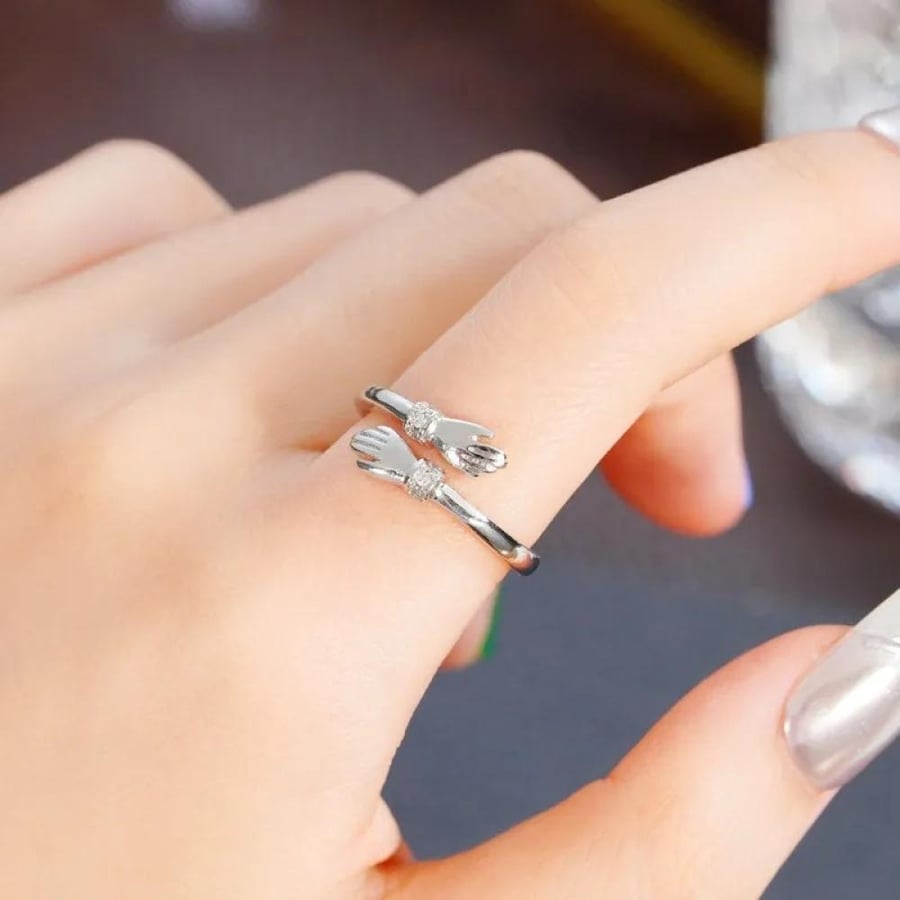 Elegant ring of stainless steel set with zircon