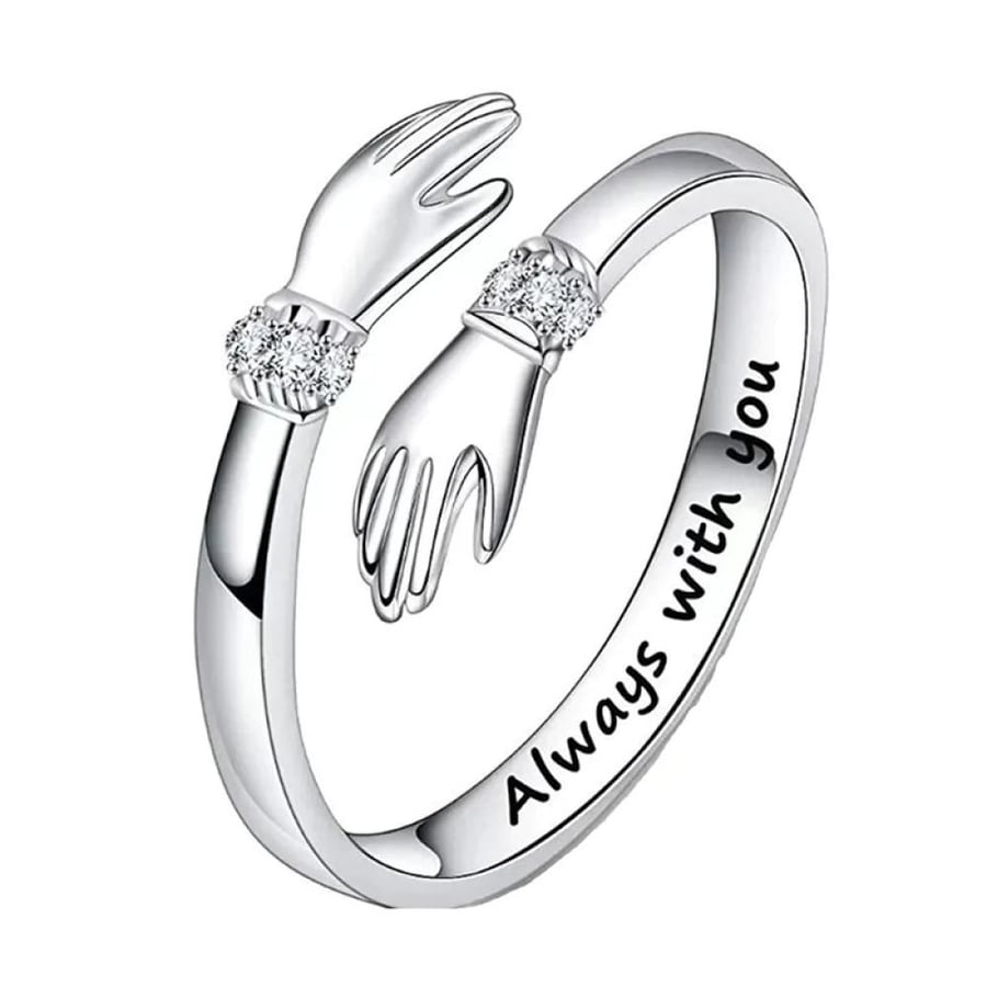 Elegant ring of stainless steel set with zircon