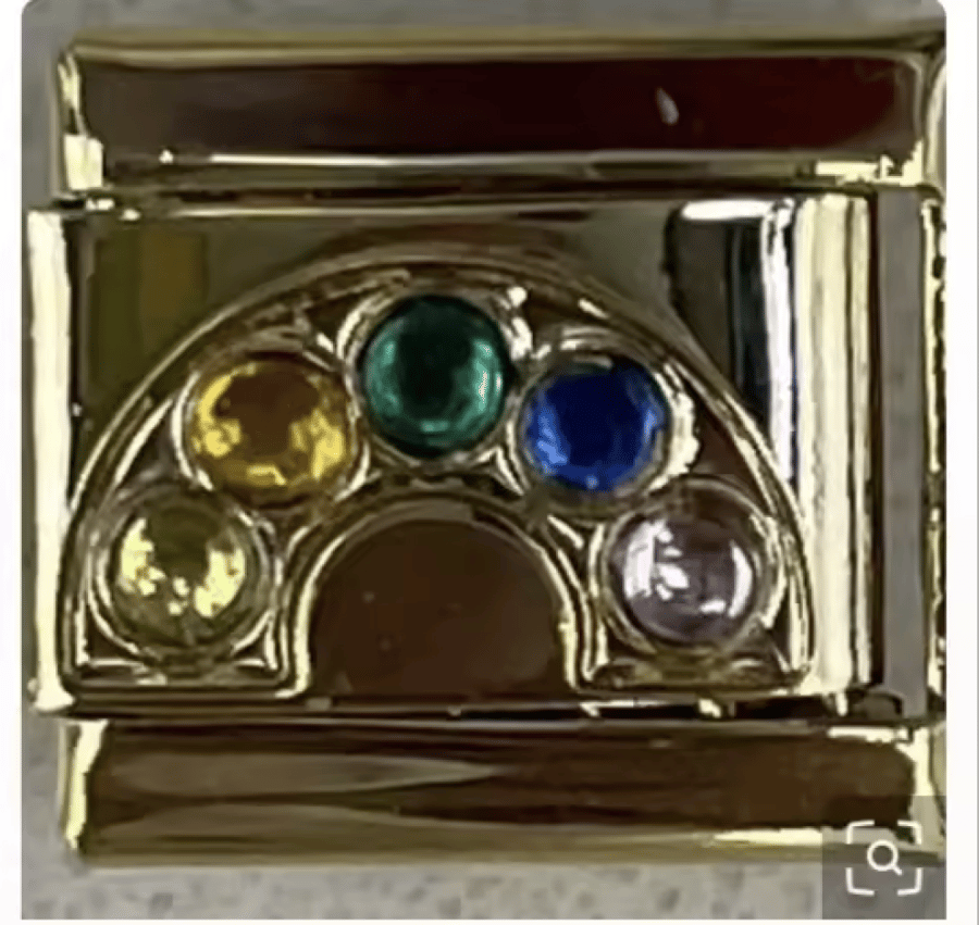 Charmers gold with colorful crystals