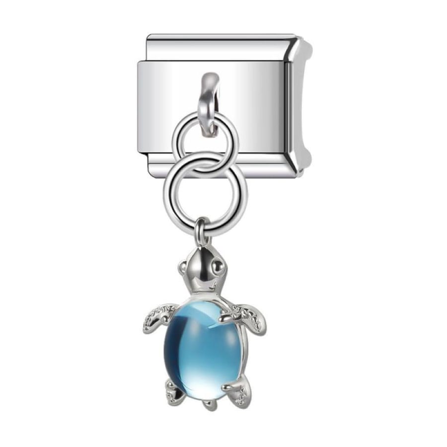 Charm silver with turtle pendant available in multiple colors
