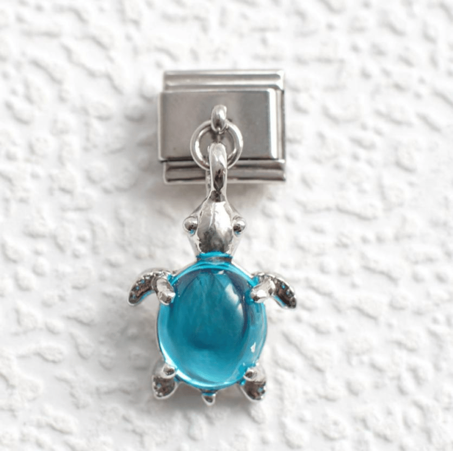 Charm silver with turtle pendant available in multiple colors