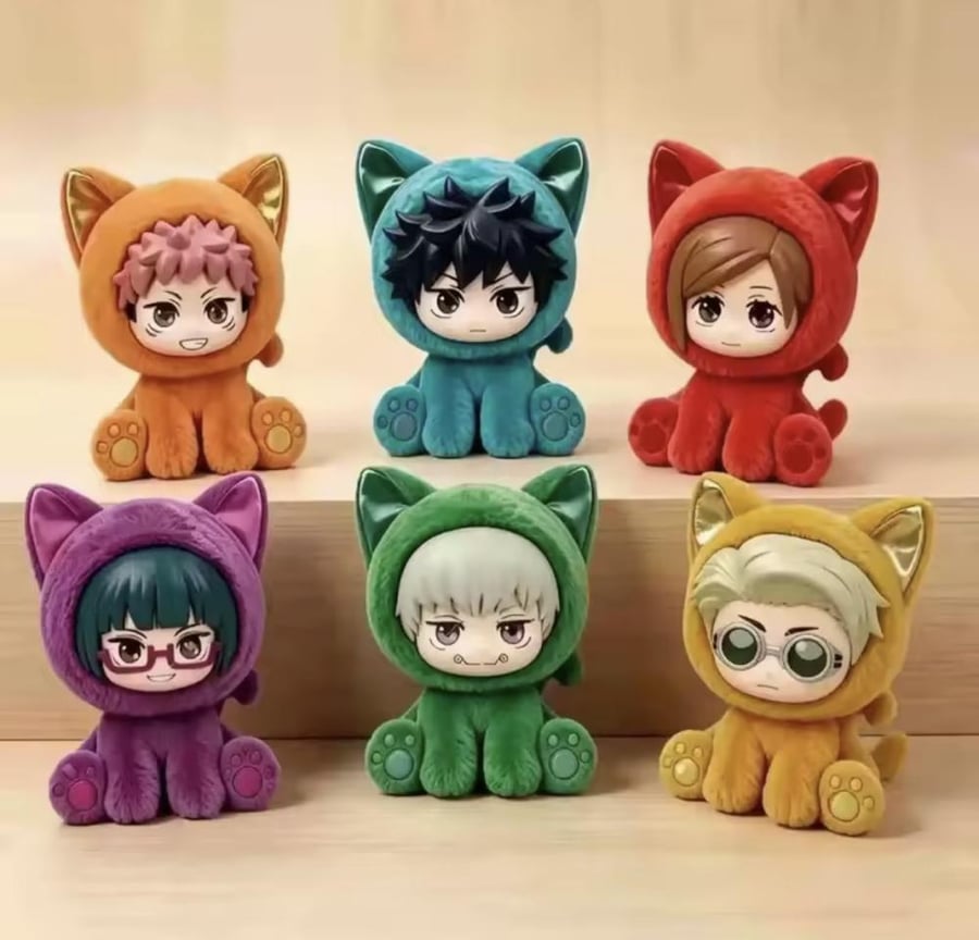 جوجوتسو كايسن حفلة القطط - Jujutsu Kaisen Sitting Cat Party Plush Pendant