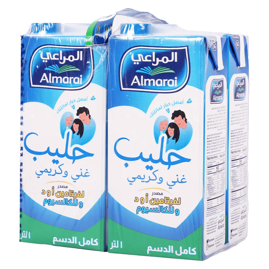 المراعي حليب كامل الدسم 1 لتر شد 4