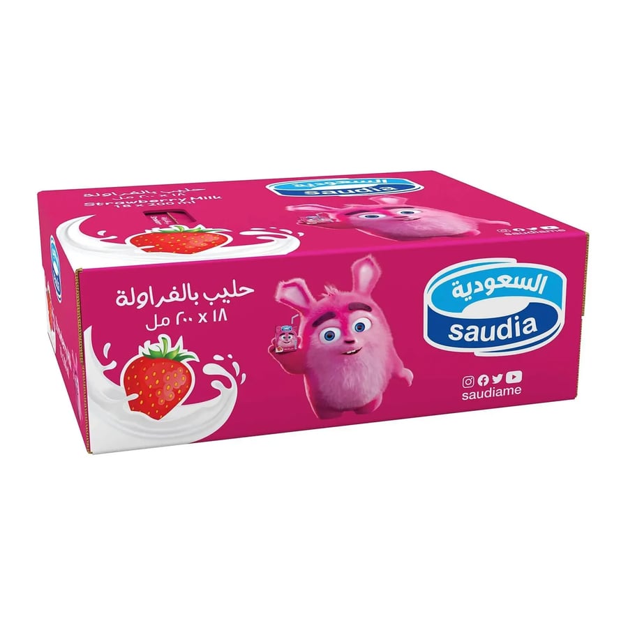 السعودية حليب فراولة 200 مل شد 18